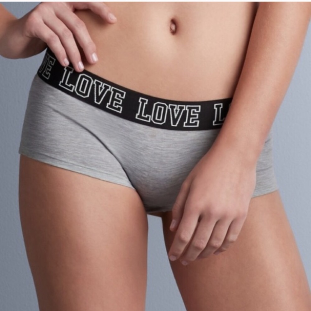 Juniors' SO® Boxy Boyshort with Love Panty Gray